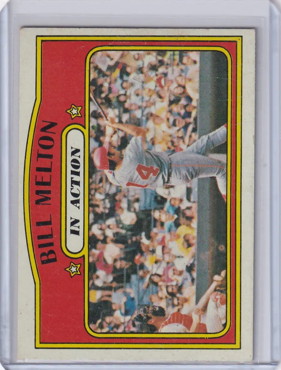Vintage Topps Baseball card featuring Bill Melton of the Chicago White Sox in action