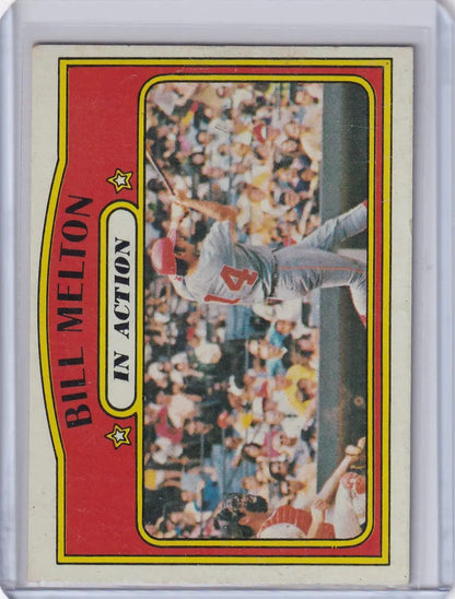 Vintage Topps Baseball card featuring Bill Melton of the Chicago White Sox in action