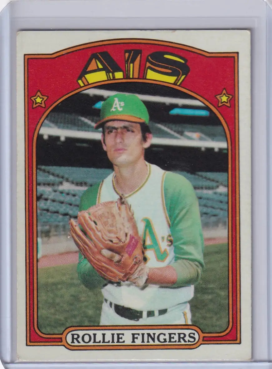 1972 Topps Baseball Rollie Fingers Oakland Athletics card for collectors