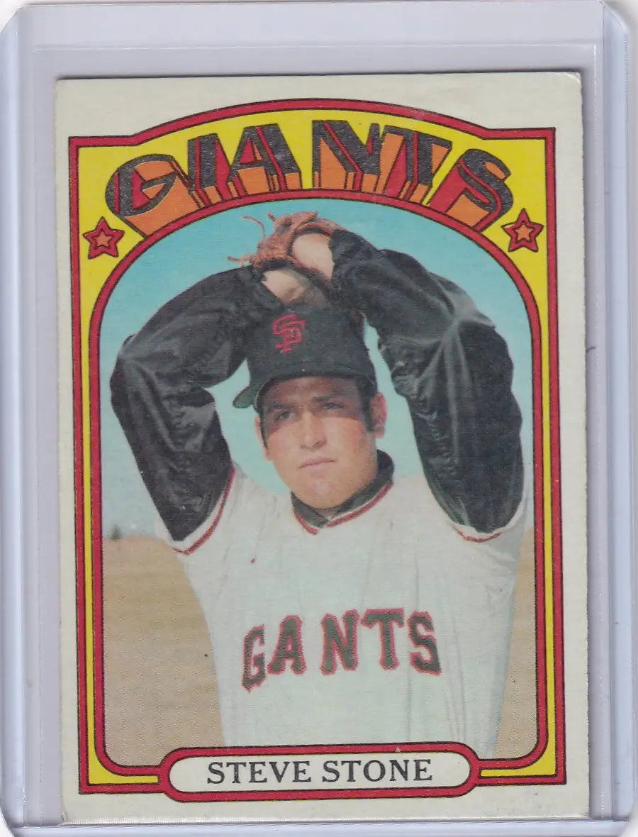 1972 Topps Baseball #327 Steve Stone RC card featuring the San Francisco Giants