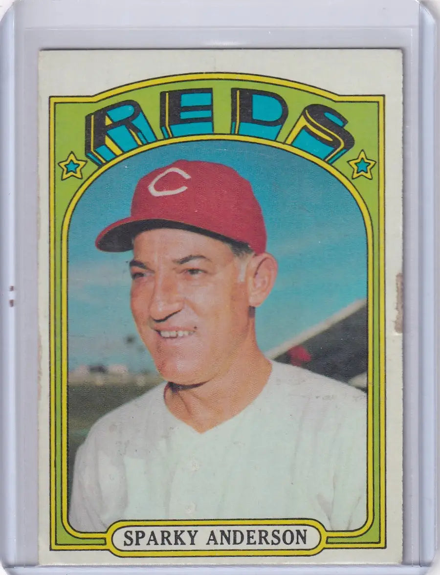 Sparky Anderson MGR Cincinnati Reds 1972 Topps Baseball #358 trading card image
