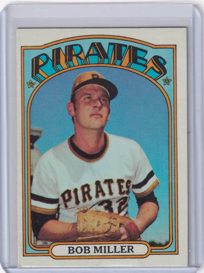 1972 Topps Baseball #414 Bob Miller card featuring Pittsburgh Pirates pitcher