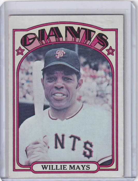 Willie Mays baseball card from 1972 Topps Baseball featuring San Francisco Giants player