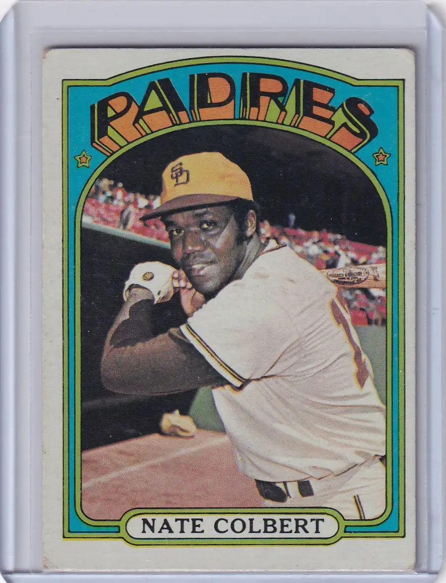 Nate Colbert 1972 Topps Baseball card featuring San Diego Padres memorabilia