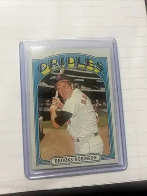 Trading card featuring Brooks Robinson from 1972 Topps Brooks Robinson series