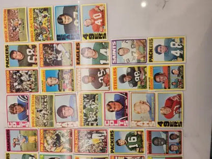 Vintage NFL football cards from the 1972 Topps Lot of 48 in VG-EX condition