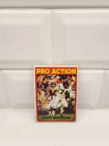 1972 Topps Pro Action Terry Bradshaw football card in a top collectible product