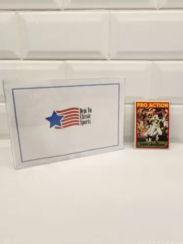 Sports card and protective sleeve for 1972 Topps Pro Action Terry Bradshaw EX