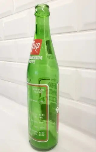 Green 7 Up commemorative bottle celebrating Ohio State Buckeyes national champs 1973