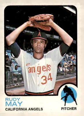 Vintage 1973 Topps Rudy May baseball trading card in excellent condition