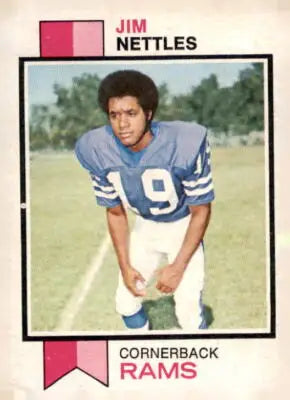 1973 Topps Jim Nettles football card showcasing Jim Nettles trading card image