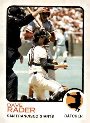 1973 Topps #121 Dave Rader trading card featuring the San Francisco Giants in EX-MT condition