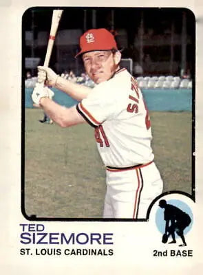 1973 Topps #128 Ted Sizemore baseball card featuring Ted Sizemore trading memorabilia