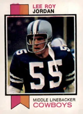 Football card of Lee Roy Jordan from 1973 Topps #159 featuring Lee Roy Jordan player