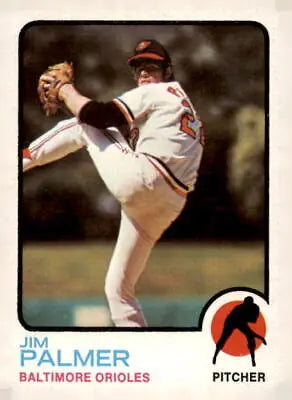 Jim Palmer baseball trading card from 1973 Topps #160, a valuable Jim Palmer trading card