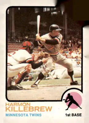 Vintage 1973 Topps Harmon Killebrew baseball card of legendary Minnesota Twins player