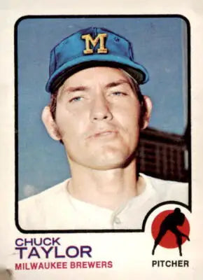 1973 Topps Chuck Taylor baseball card showcasing vintage Chuck Taylor baseball memorabilia