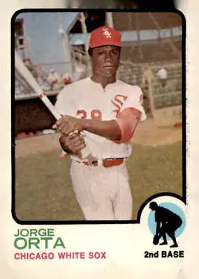Jorge Orta trading card 1973 Topps #194 featuring Chicago White Sox player