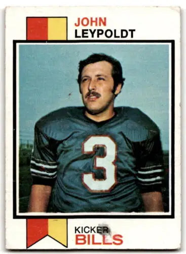 John Leypoldt football card 1973 Topps #206 with original gloss, Leypoldt F Fair