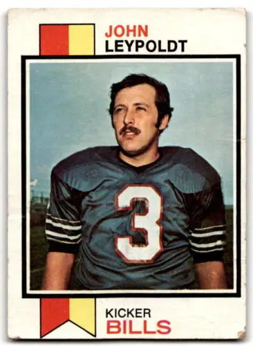 John Leypoldt football card from 1973 Topps #206 with original gloss leypoldt p poor