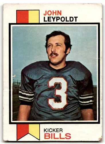 Vintage football card featuring John Leypoldt from 1973 Topps #206 with original gloss