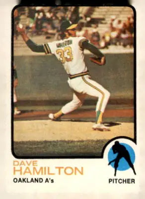 Vintage 1973 Topps Dave Hamilton baseball card featuring Hamilton baseball card collectible