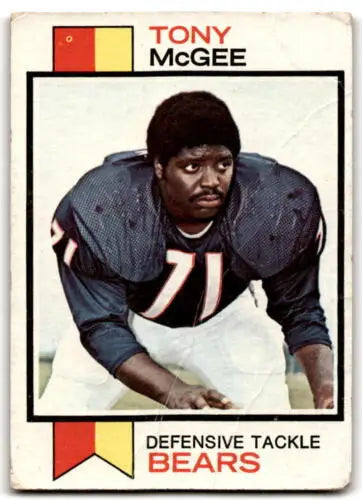 Vintage Tony McGee football card original gloss 1973 Topps #228 McGee P Poor Bears