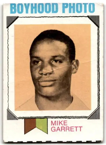 Vintage Mike Garrett trading card from 1973 Topps with original gloss and Garrett P Poor