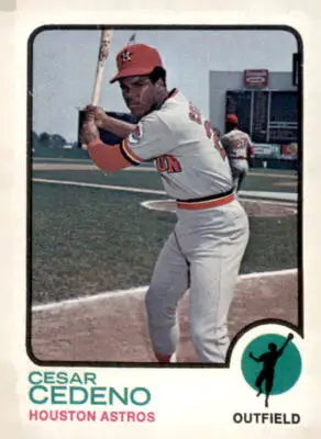 Cesar Cedeno baseball card from 1973 Topps #290 featuring Houston Astros trading card