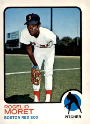 Baseball card of Rogelio Moret from 1973 Topps #291 featuring Boston Red Sox player