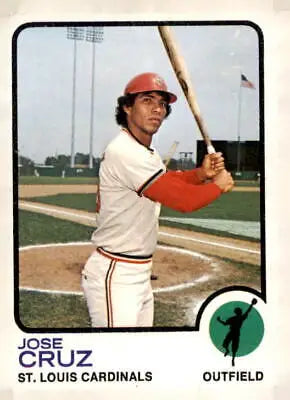 Jose Cruz trading card from 1973 Topps #292 featuring baseball memorabilia