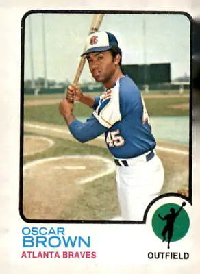 1973 Topps Oscar Brown baseball card showcasing Oscar Brown baseball memorabilia