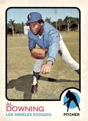 1973 Topps #324 Al Downing EX-MT sports trading card featuring Al Downing in action