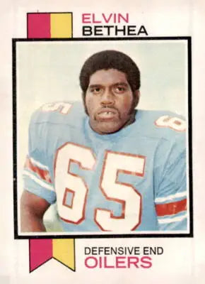 Elvin Bethea football trading card from 1973 Topps #325, a sports trading card collectible