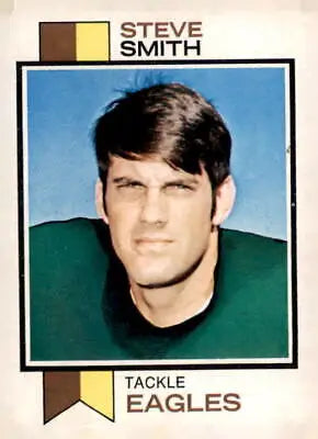 Steve Smith football trading card from 1973 Topps #33 showcasing Smith trading card