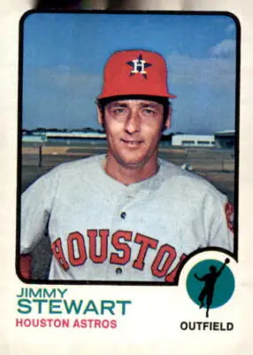 Jimmy Stewart baseball card from 1973 Topps #351 featuring Jimmy Stewart in collectible Stewart baseball card image