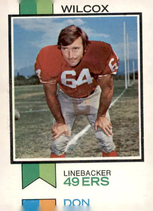 Football trading card of Dave Wilcox of the San Francisco 49ers from 1973 Topps #360