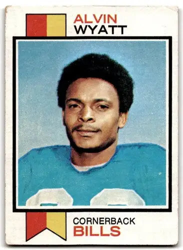 Vintage football trading card featuring Alvin Wyatt P Poor from 1973 Topps with original gloss