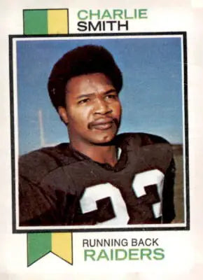 Charlie Smith trading card from 1973 Topps #363 featuring vintage football memorabilia