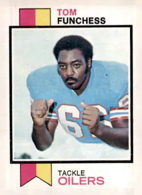 Tom Funchess Houston Oilers football card from 1973 Topps #376 product