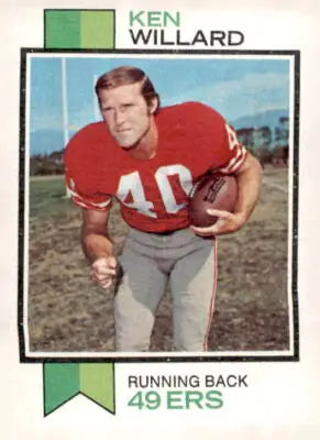 Ken Willard football card from 1973 Topps featuring San Francisco 49ers player
