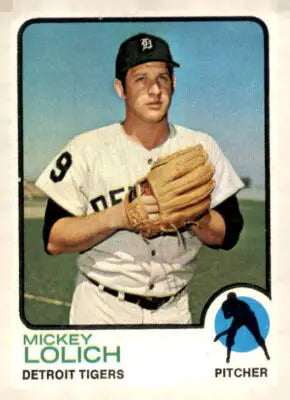 1973 Topps #390 Mickey Lolich trading card showcasing Mickey Lolich baseball memorabilia