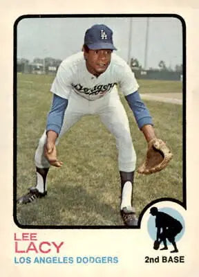 1973 Topps #391 Lee Lacy trading card featuring the Los Angeles Dodgers in EX-MT condition