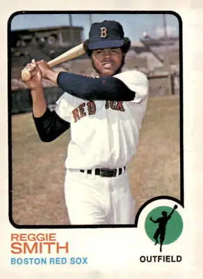 Reggie Smith baseball card from 1973 Topps, featuring the Boston Red Sox star player