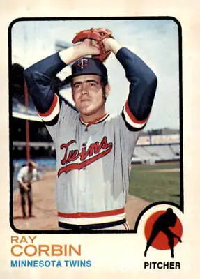 1973 Topps #411 Ray Corbin EX-MT trading card featuring Minnesota Twins player