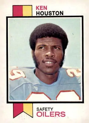 Ken Houston football card from 1973 Topps #415 featuring Houston Oilers player