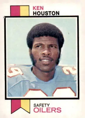1973 Topps Ken Houston football card showcasing Ken Houston football memorabilia