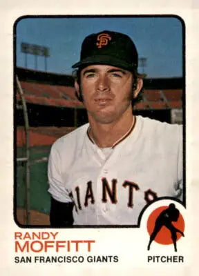 Randy Moffitt baseball card from 1973 Topps #43 featuring San Francisco Giants player