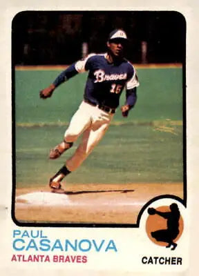Vintage 1973 Topps Paul Casanova baseball card in EX-MT condition, collectible trading card