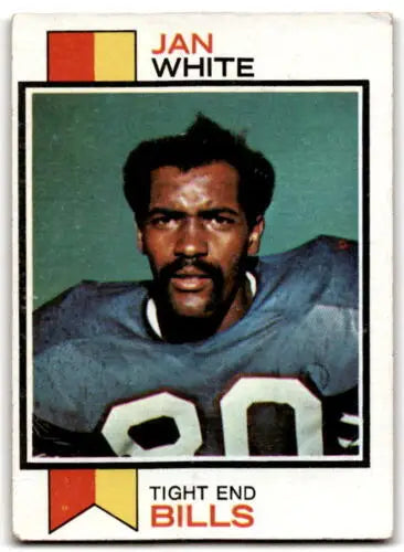 Jan White football card 1973 Topps #476 Good RC Rookie with original gloss finish